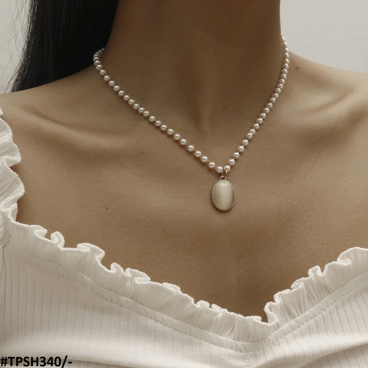 TPSH340 QWN Oval/Pearl  Pendant - CPSH