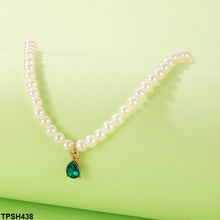 TPSH438 YYE Pear Pendent With Pearl Chain - TPSH