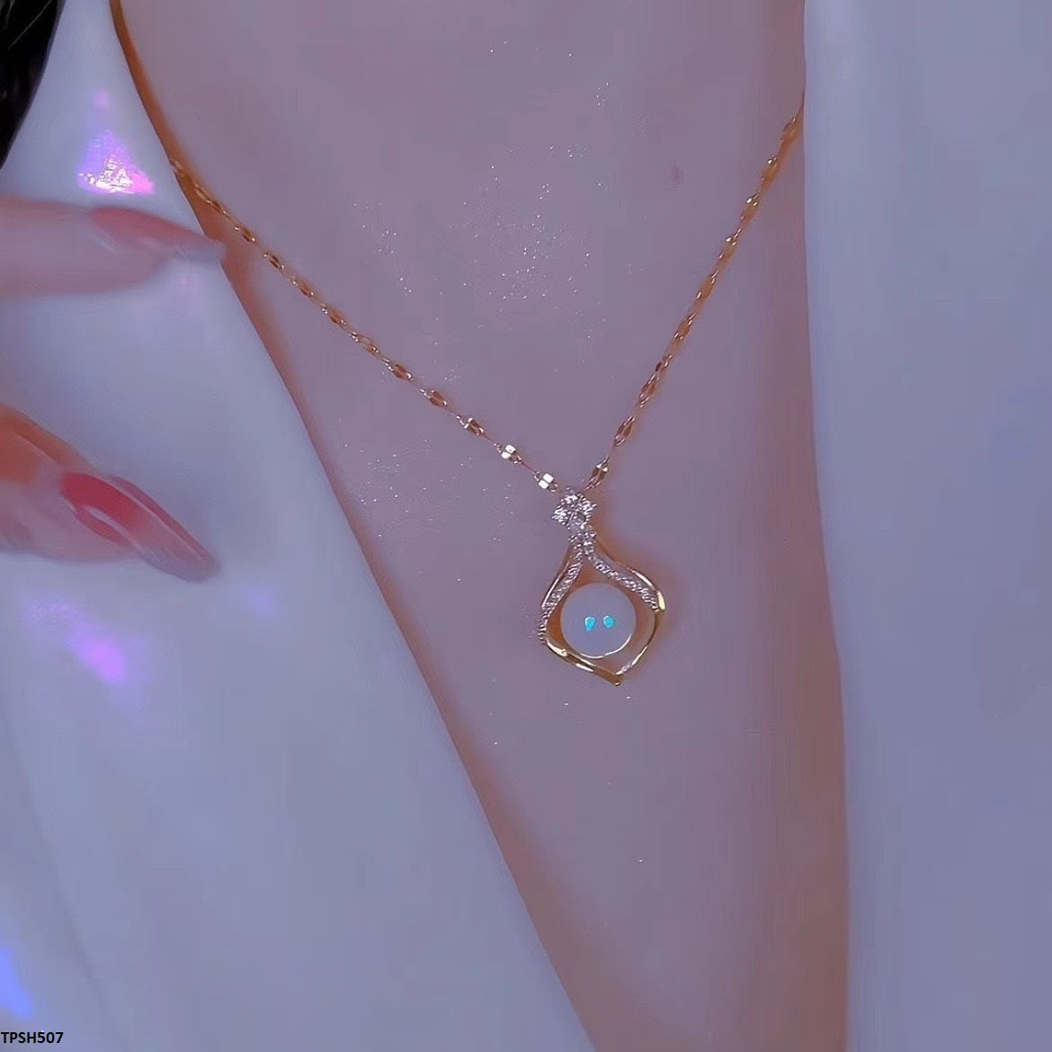 TPSH507 XST Fancy Steel Pearl Pendent - CPSH