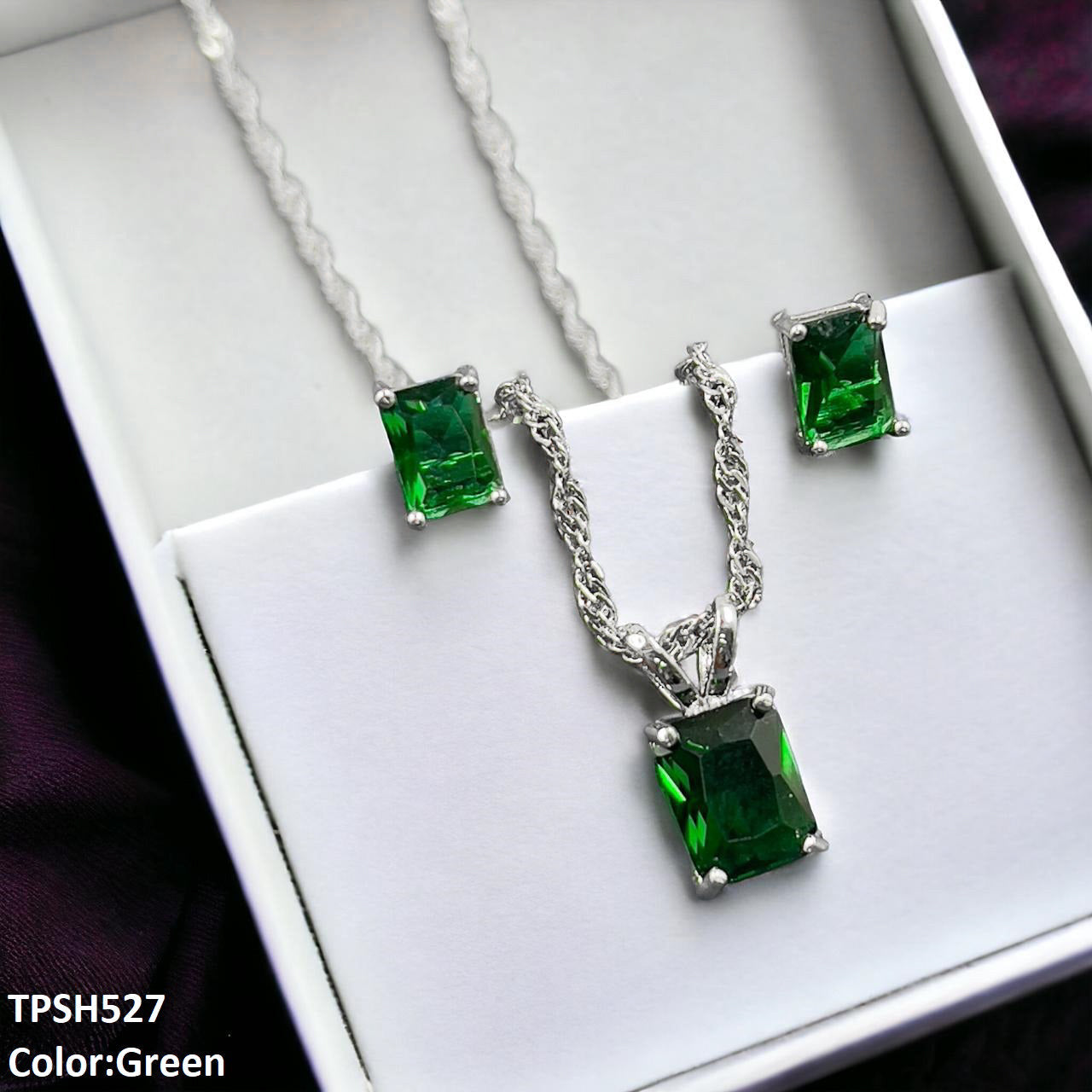 TPSH527 SHJ Rectangle Pendent Set - TPSH