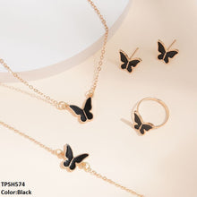 TPSH574 ZXS Painted Butterfly Pendant Set - CPSH