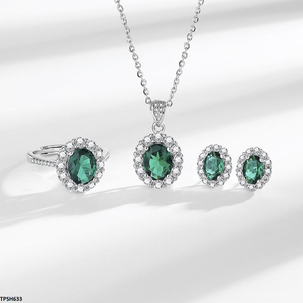TPSH633 BLX Oval Layered Pendent Set - TPSH