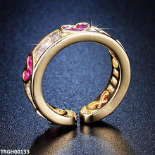TRGH00133 ZFQ Heart Painted Ring Adjustable - TRGH