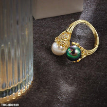 TRGH00189 KYC Double Pearl Ring Adjustable - TRGH