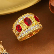 TRGH00208 KYC Oval Red Stone Ring - TRGH
