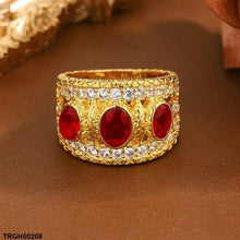 TRGH00208 KYC Oval Red Stone Ring - TRGH