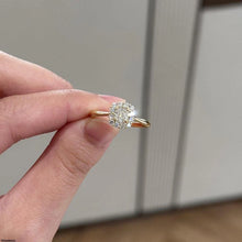 TRGH00215 KRL Round Flower ZIRCON Stone Ring Adjustable -TRGH