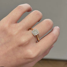 TRGH00215 KRL Round Flower ZIRCON Stone Ring Adjustable -TRGH