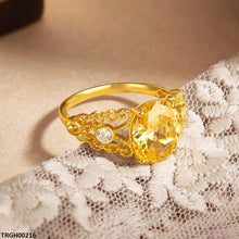 TRGH00216 KRL Oval ZIRCON Stone Ring Adjustable -TRGH