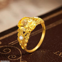 TRGH00216 KRL Oval ZIRCON Stone Ring Adjustable -TRGH