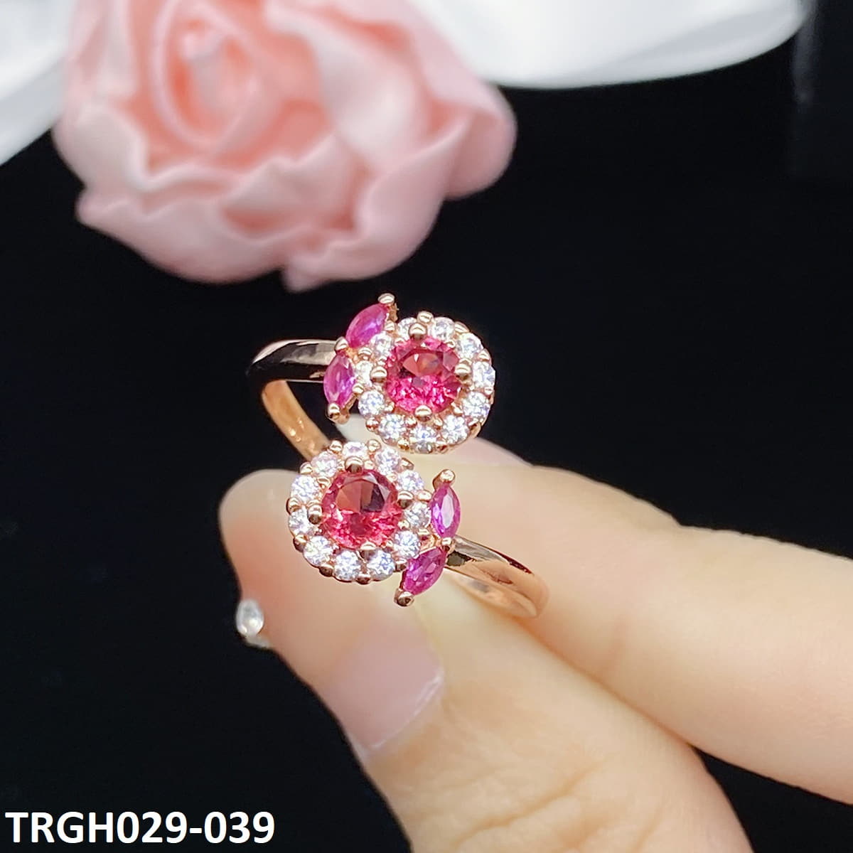 TRGH029 KRL Round Flower Adjustable Ring - TRGH