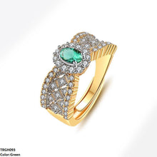 TRGH093 GWH Oval/Circle Layered Ring Adjustable - TRGH