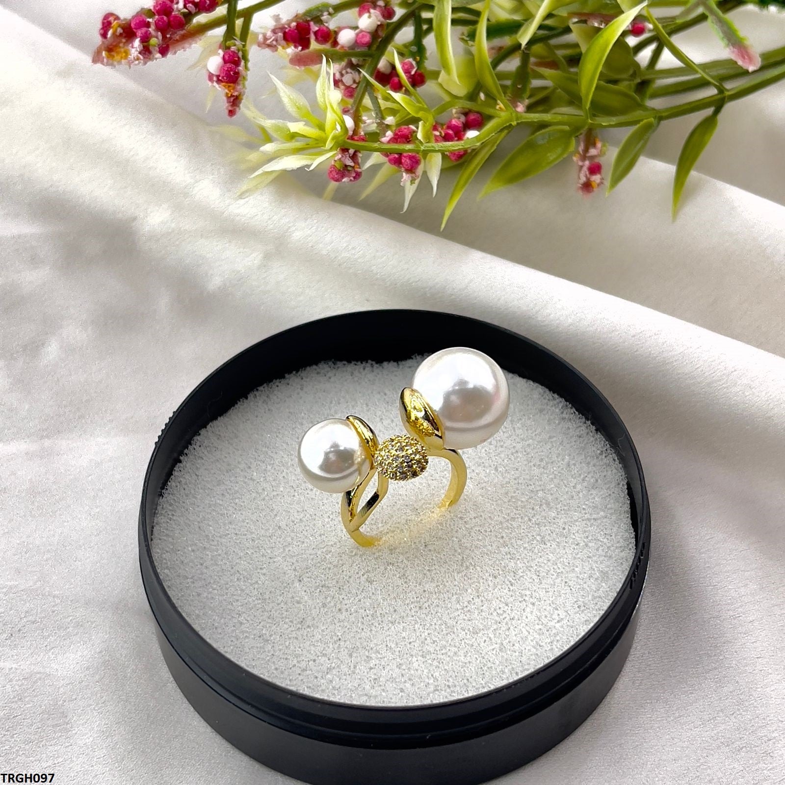 TRGH097 YXG Double Pearl Ring Adjustable - TRGH