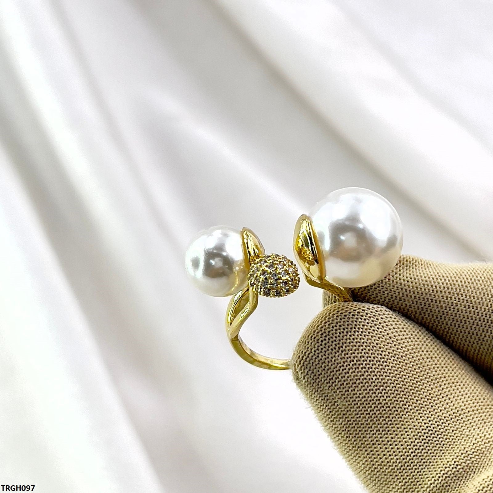 TRGH097 YXG Double Pearl Ring Adjustable - TRGH