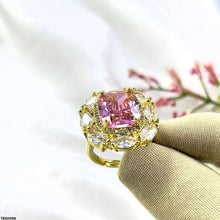 TRGH098 YXG Marquise Border Cushion Ring Adjustable - TRGH
