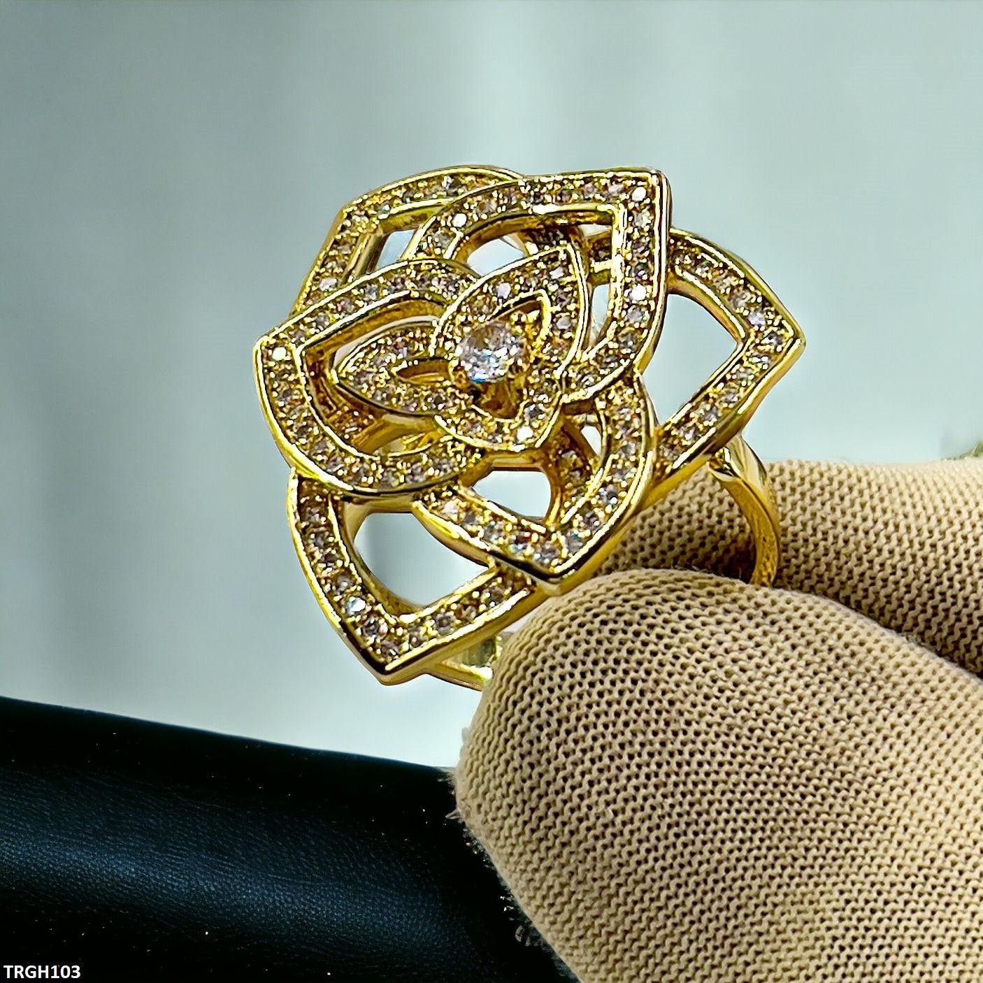 TRGH103 YXG Leaf Flower Ring Adjustable - TRGH