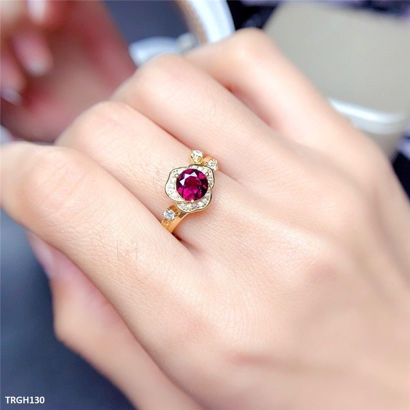 TRGH130 KRL Round Flower Ring Adjustable- TRGH