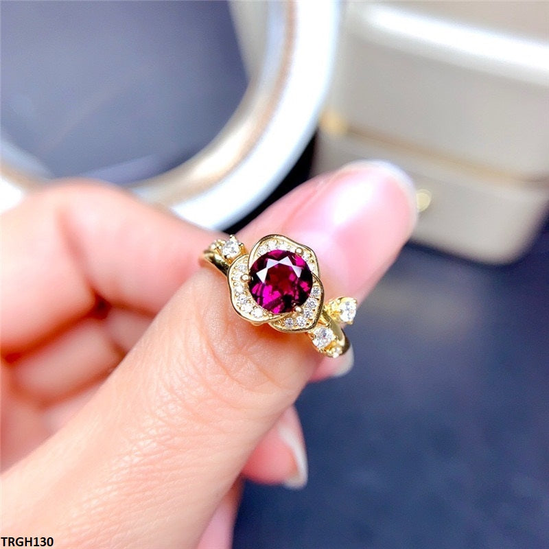 TRGH130 KRL Round Flower Ring Adjustable- TRGH