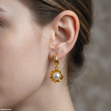 TEHH00494 MSJ Stainless Steel Round Pearl Drop Hoops - TEHH