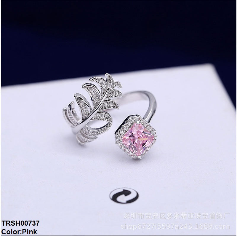 TRSH00737 CJD Leaf & Cushion Ring Adjustable
