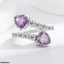 TRSH00822 BLX Round Heart Stone Ring Adjustable - TRSH