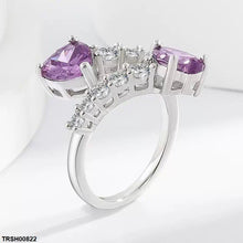 TRSH00822 BLX Round Heart Stone Ring Adjustable - TRSH