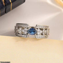TRSH00862 KYC Oval  Blue Stone Ring -  TRSH