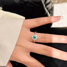 TRSH00874 GWH Oval Flower ZIRCON Ring Adjustable - TRSH