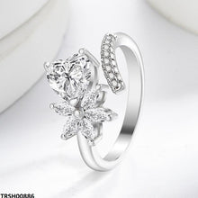 TRSH00886 BLX Heart/Flower ZIRCON Ring Adjustable - TRSH