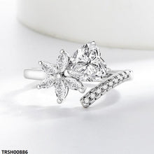TRSH00886 BLX Heart/Flower ZIRCON Ring Adjustable - TRSH