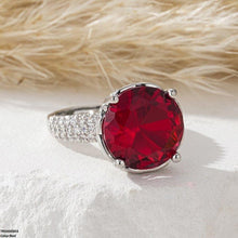 TRSH00903 YLE Round ZIRCON Stone Ring Adjustable - TRSH
