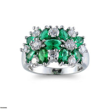 TRSH00906  YLE Sapphire Bloom Flower ZIRCON Stone Ring - TRSH