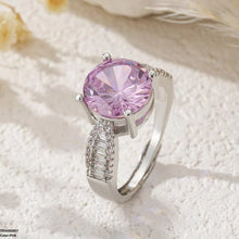 TRSH00907 YLE Round ZIRCON Stone Ring Adjustable - TRSH