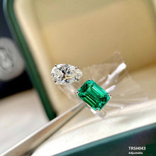 TRSH043 KRL Pear & Rectangle Adjustable Ring - TRSH
