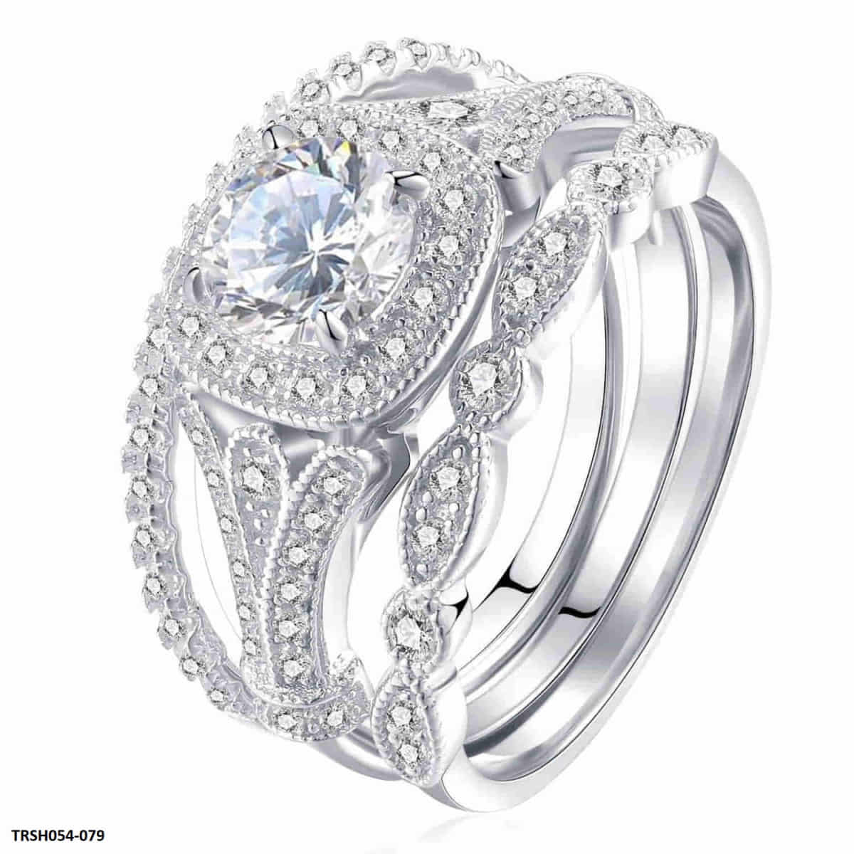 TRSH054 GWH 3 Cocktail Ring Set - TRSH