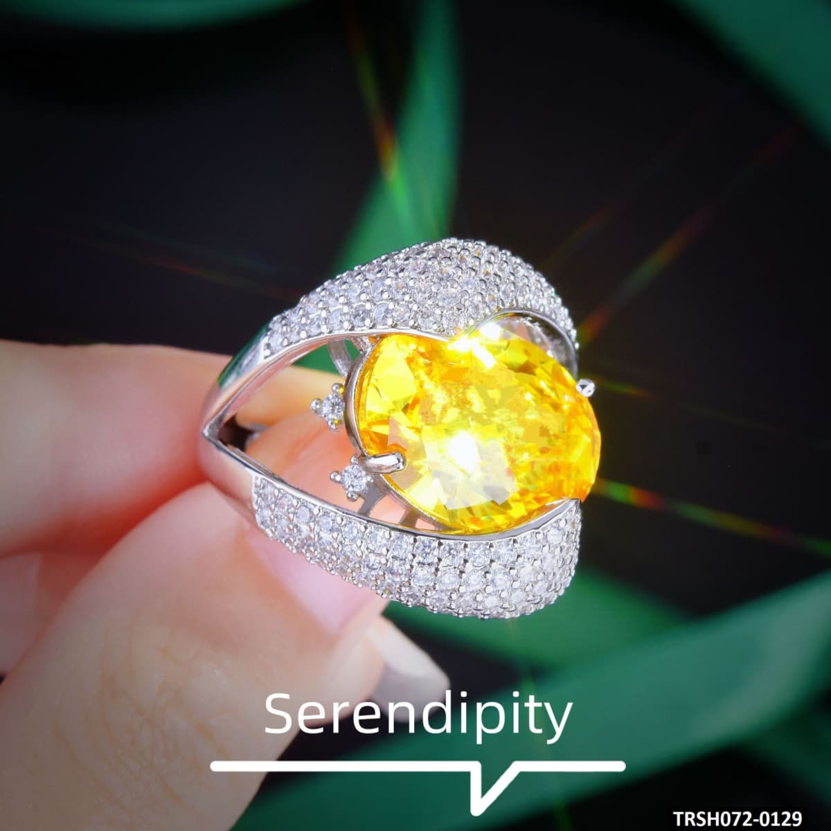 TRSH072 GWH Zircon RING Adjustable - TRSH