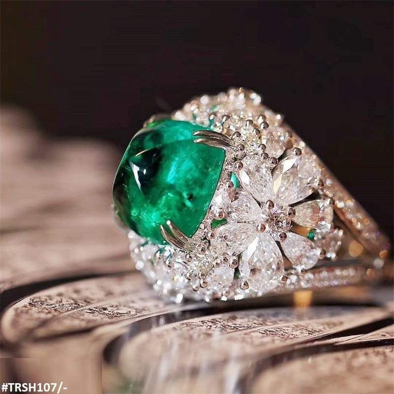 TRSH107 CSH Pear Flower Cushion Ring - TRSH
