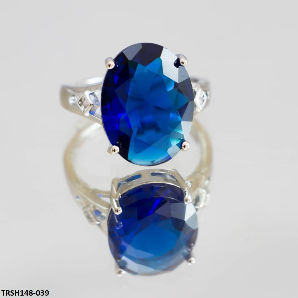 TRSH148 KRL Blue Cocktail Adjustable Ring - TRSH