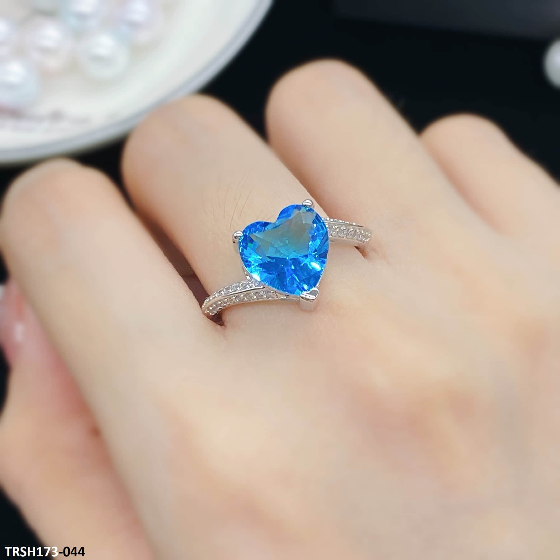 TRSH173 KRL Aqua Heart Adjustable Ring - TRSH