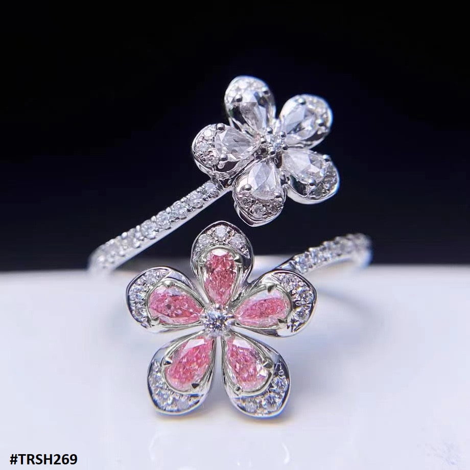 TRSH269 CJD Flower Adjustable Ring - TRSH
