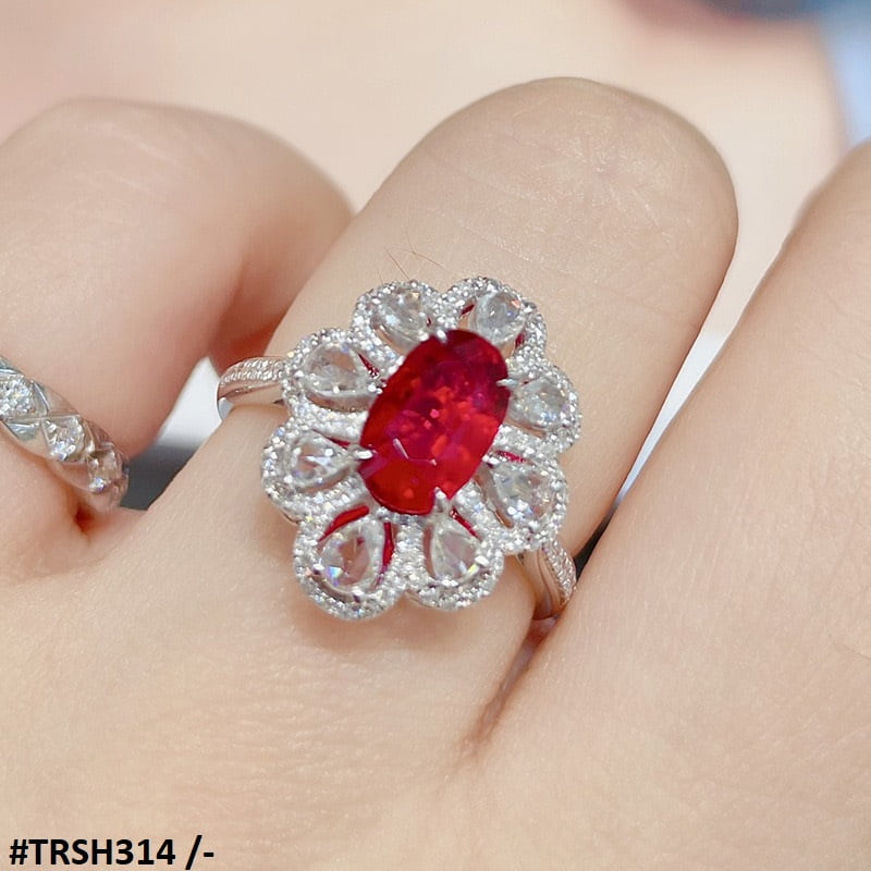 TRSH314 KYC Red Oval Bracket Ring - TRSH