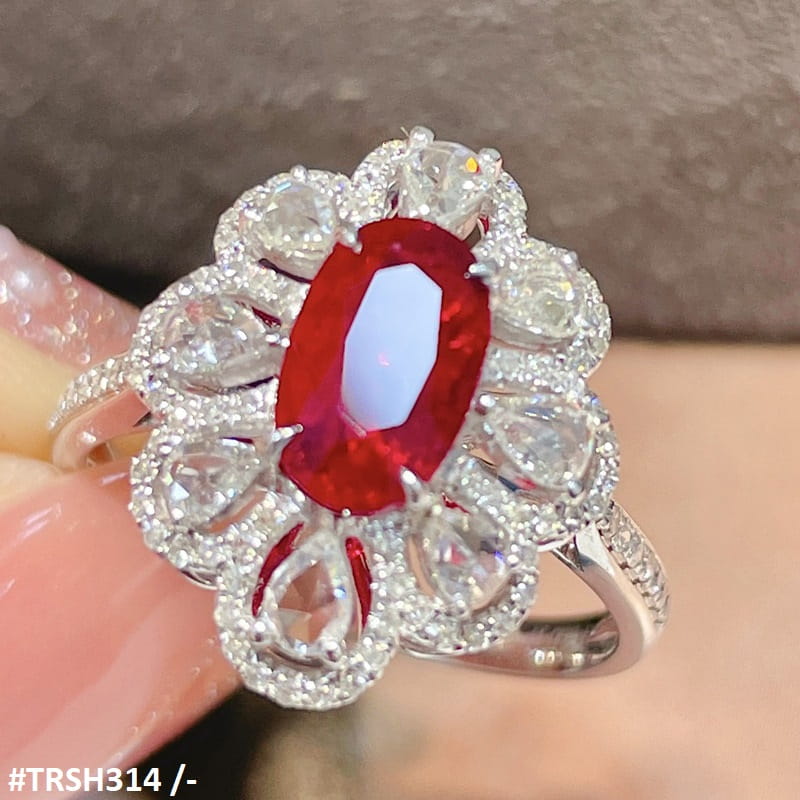 TRSH314 KYC Red Oval Bracket Ring - TRSH