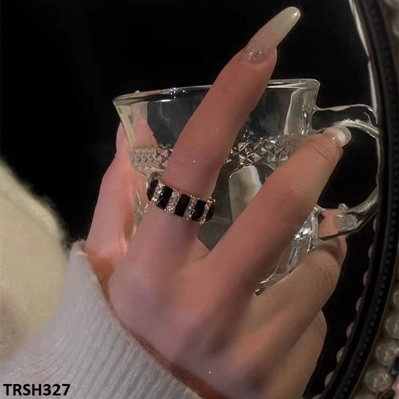 TRSH327 CJD Black Track Adjustable Ring - TRSH