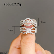 TRSH343 CSH ZigZag Layerd Twin Rings - TRSH
