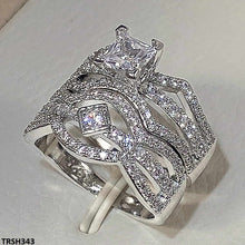 TRSH343 CSH ZigZag Layerd Twin Rings - TRSH
