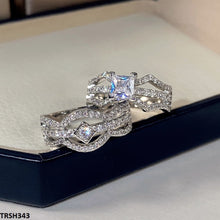 TRSH343 CSH ZigZag Layerd Twin Rings - TRSH