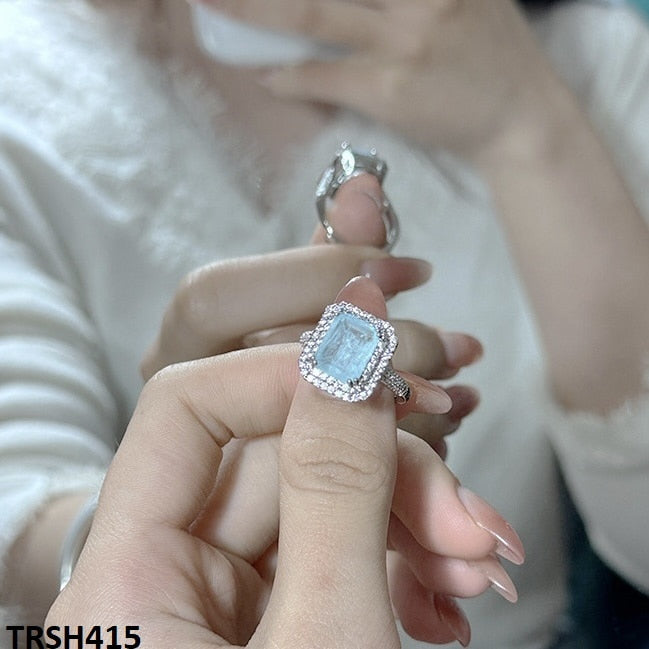 TRSH415 YJF Square Cusion Adjustable Ring - TRSH