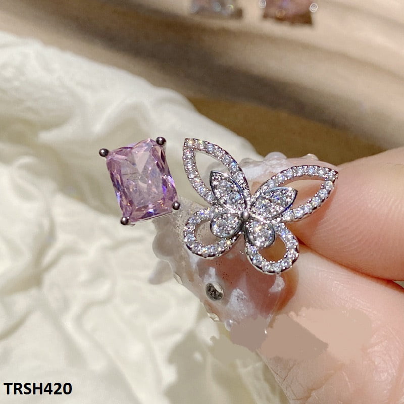 TRSH420 YJF Rectangle Butterfly Adjustable Ring - TRSH
