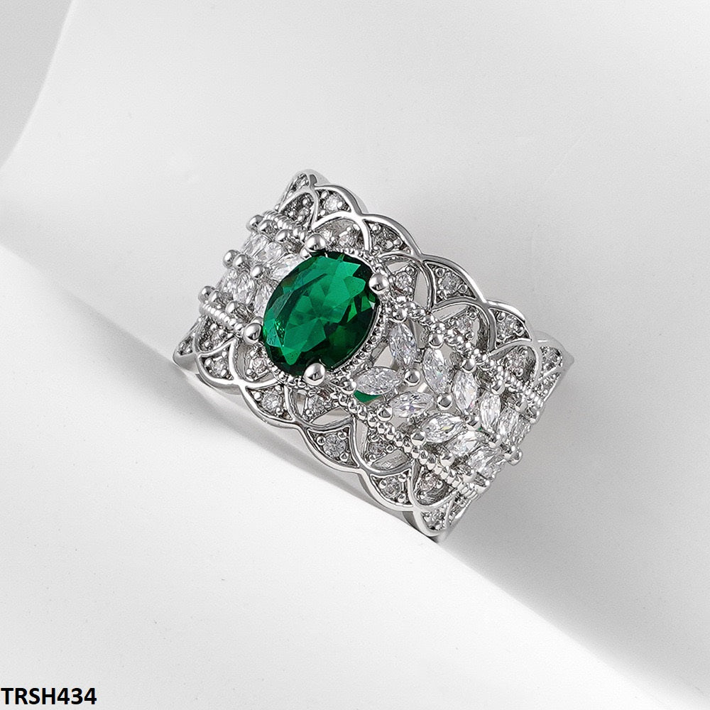 TRSH434 DNG Oval Marquise layered Adjustable Ring - TRSH