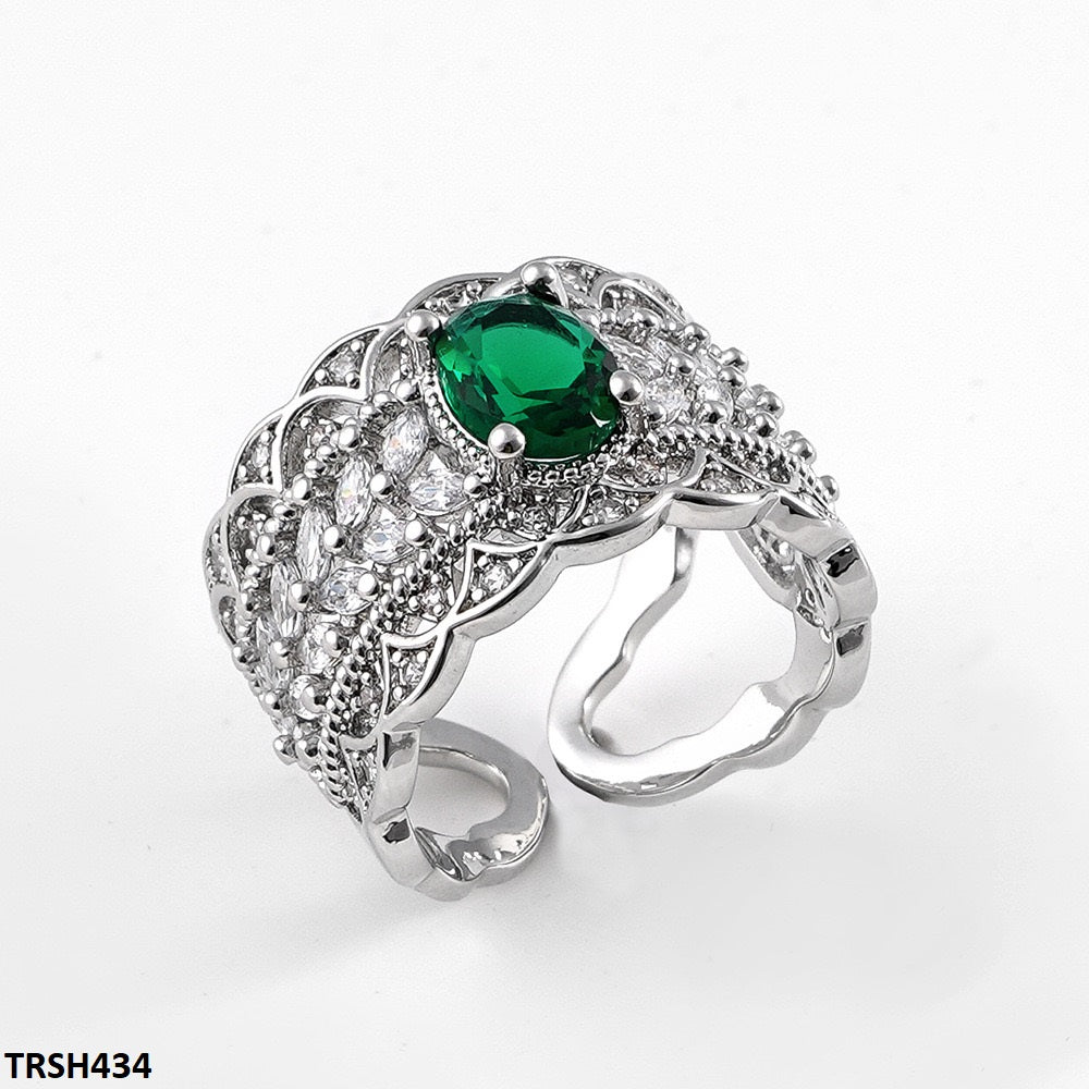 TRSH434 DNG Oval Marquise layered Adjustable Ring - TRSH